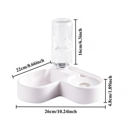 Automatic Water Dispenser Double Bowl Pet Feeder with Anti-Tip Design