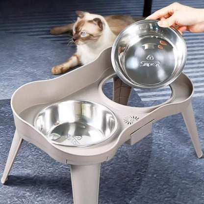 Stainless Steel Pet Bowl – Dual-Use Food & Water Dish for Dogs and Cats