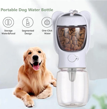 Portable Pet Water Bottle with Storage Container for Dog and Cat Feeding Water Travel Supplies
