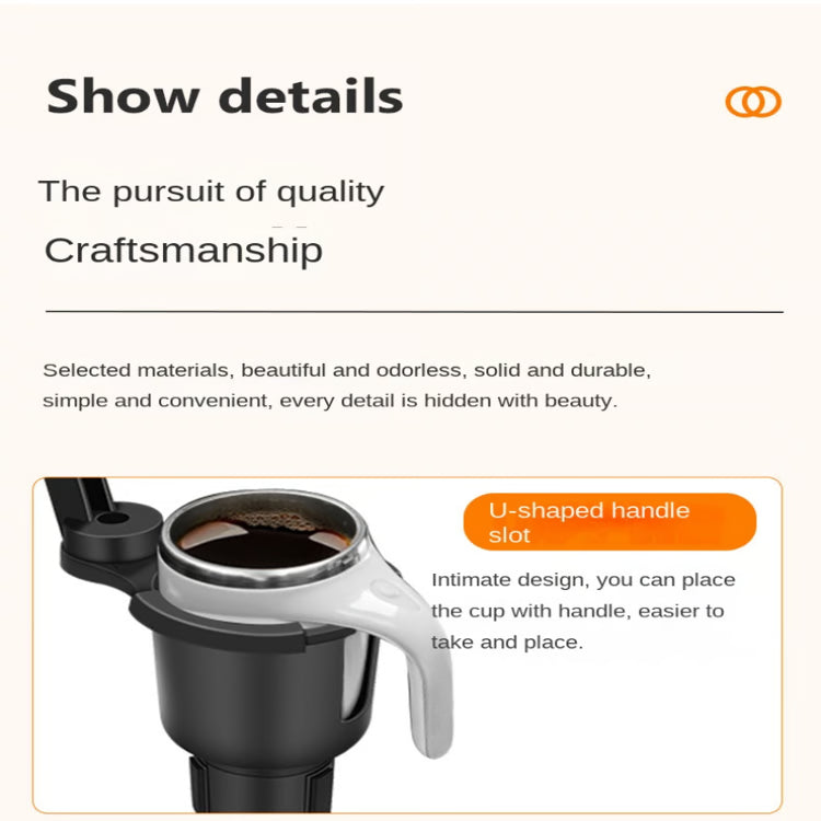 360° Adjustable Car Cup Holder Expander – Multi-Function Drink Holder with Snack Tray & Food Table