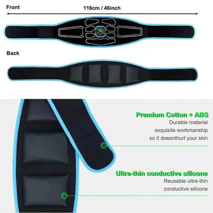 EMS Abdominal Muscle Stimulator Belt – Electric Waist Massager & Muscle Training Belt
