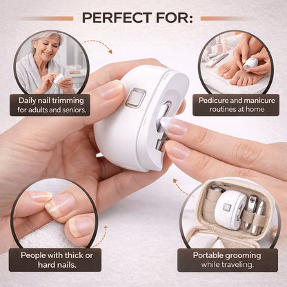 Electric Automatic Nail Clipper & Trimmer – Fingernail and Toenail Cutter