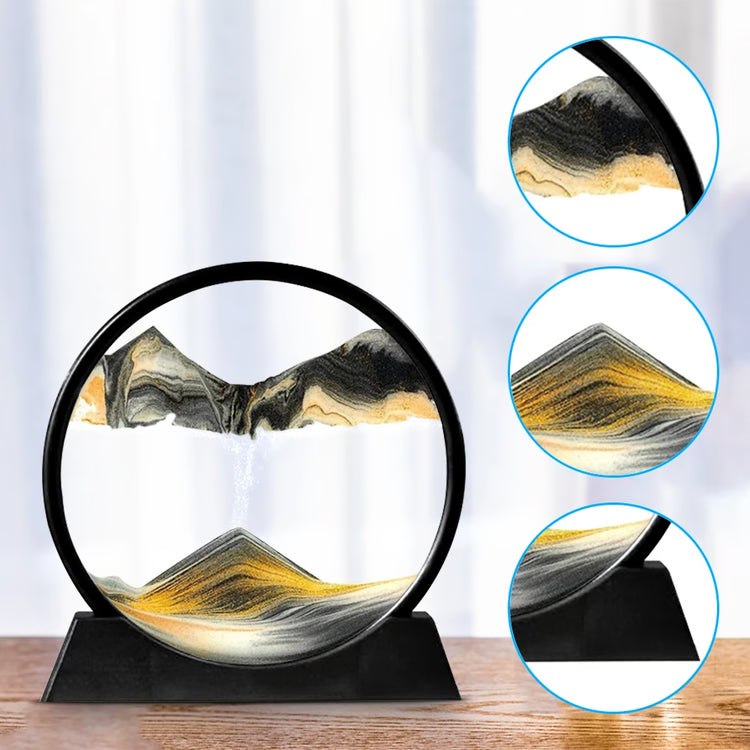 3D Moving Sand Art Hourglass – Decorative Sandscape Display